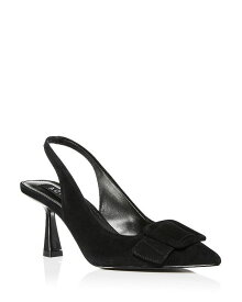 【送料無料】 アクア レディース パンプス シューズ Women's Bell Slingback Pointed Toe Pumps - 100% Exclusive Black Suede