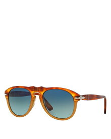 【送料無料】 ペルソル レディース サングラス・アイウェア アクセサリー Polarized Pilot Sunglasses 54mm Orange/Blue Polarized Gradient