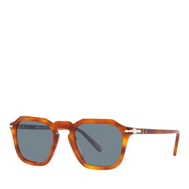 【送料無料】 ペルソル レディース サングラス・アイウェア アクセサリー Square Sunglasses 50mm Orange/Blue Solid