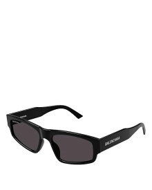 【送料無料】 バレンシアガ レディース サングラス・アイウェア アクセサリー Flat Rectangular Sunglasses 56mm Black/Gray Solid