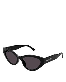 【送料無料】 バレンシアガ レディース サングラス・アイウェア アクセサリー BB0306S Flat Cat Eye Sunglasses 57mm Black/Purple Solid
