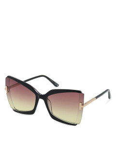 yz gEtH[h fB[X TOXEACEFA ANZT[ Black Square Plastic Sunglasses 63mm Black/Brown Gradient