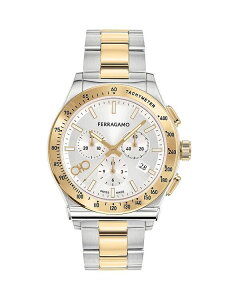 tFK fB[X ANZT[ rv Ferragamo 1927 Chrono Chronograph 42mm Silver/Two-Tone Vo[