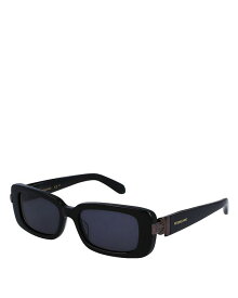 【送料無料】 フェラガモ レディース サングラス・アイウェア アクセサリー Prisma Narrow Rectangular Sunglasses 52mm Black/Gray Solid