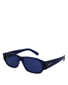 【送料無料】 フェラガモ レディース サングラス・アイウェア アクセサリー Classic Logo Rectangular Sunglasses 57mm Blue/Blue Solid