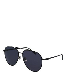 【送料無料】 フェラガモ レディース サングラス・アイウェア アクセサリー Prisma Oversize Aviator Sunglasses 61mm Black/Gray Solid