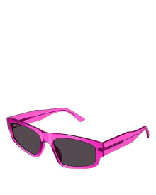 【送料無料】 バレンシアガ レディース サングラス・アイウェア アクセサリー BB0305S Flat Rectangular Sunglasses 56mm Pink/Gray Solid