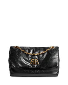 【送料無料】 バレンシアガ レディース ショルダーバッグ バッグ Monaco Medium Leather Chain Shoulder Bag Black/Gold