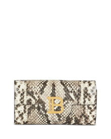 【送料無料】 バルマン レディース 財布 アクセサリー B Buzz Snake Embossed Leather Chain Wallet Light Gray/Gold