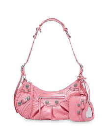 【送料無料】 バレンシアガ レディース ショルダーバッグ バッグ Le Cagole Small Shoulder Bag Sweet Pink Croc/Silver
