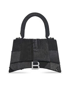 【送料無料】 バレンシアガ レディース ハンドバッグ バッグ Hourglass Mini Handbag Denim Black Faded