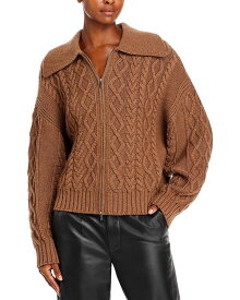 【送料無料】 プロエンザ スクーラー レディース ニット・セーター アウター Relaxed Chunky Cable Zip Sweater Dark Camel