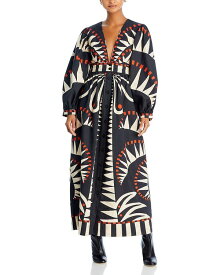 【送料無料】 ファーム レディース ワンピース トップス Coconut Grove Printed V Neck Maxi Dress Cocunut Grove Black