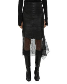 【送料無料】 ヘルムート ラング レディース スカート ボトムス Leather & Lace Skirt Black