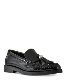 【送料無料】 ジミーチュー レディース スリッポン・ローファー シューズ Women's Addie Patent Leather Imitation Pearl Tassel Loafers Black