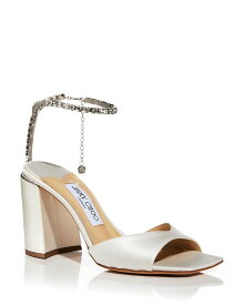 【送料無料】 ジミーチュー レディース サンダル シューズ Women's Saeda 85 Embellished Ankle Strap High Heel Sandals Ivory/Crystal