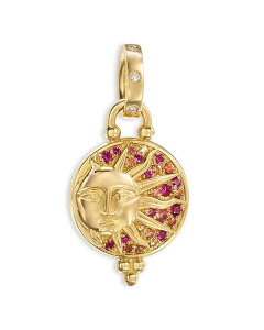 ev Zg NA fB[X ANZT[ lbNXE`[J[Ey_ggbv Temple St. Clair 18K Yellow Gold Ruby Orange Sapphire & Diamond Eclipse Pendant Pink/Gold sN