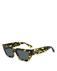 【送料無料】 イザベル マラン レディース サングラス・アイウェア アクセサリー Rectangular Sunglasses 54mm Yellow Havana/Gray Solid