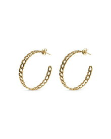 【送料無料】 アルジェントヴィーヴォ レディース ピアス・イヤリング アクセサリー Curb Chain Hoop Earrings in 18K Gold Plated Sterling Silver Gold