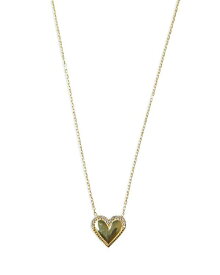 【送料無料】 アルジェントヴィーヴォ レディース ネックレス・チョーカー・ペンダントトップ アクセサリー Pave Heart Pendant Necklace in 18K Gold Plated Sterling Silver 15.5 Gold