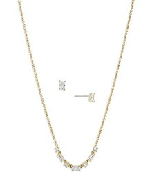 【送料無料】 ナディール レディース ネックレス・チョーカー・ペンダントトップ アクセサリー Mixed Cubic Zirconia Necklace & Stud Earrings Set in 18K Gold Plated Gold