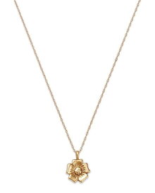 【送料無料】 ムーン & メドウ レディース ネックレス・チョーカー・ペンダントトップ アクセサリー 14K Yellow Gold Flower Pendant Necklace 18 Gold
