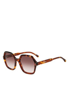 【送料無料】 イザベル マラン レディース サングラス・アイウェア アクセサリー Square Sunglasses 55mm Havana/Brown Gradient