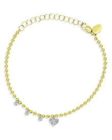 【送料無料】 メイラティ レディース ブレスレット・バングル・アンクレット アクセサリー 14K Yellow Gold Diamond Heart Bead Chain Bracelet Gold