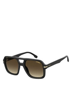 yz J[i fB[X TOXEACEFA ANZT[ Square Aviator Sunglasses 55mm Black/Brown Gradient