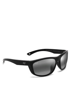�}�E�C�W�� ���f�B�[�X �A�N�Z�T���[ �T���O���X�E�A�C�E�F�A Maui Jim Nuu Landing Polarized Wrap Sunglasses 62mm Black/Gray Polarized Gradient �u���b�N
