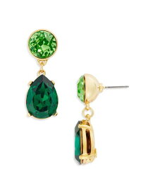 【送料無料】 ケネスジェイレーン レディース ピアス・イヤリング アクセサリー Imitation Pearl & Green Stone Drop Earrings in Gold Tone Green