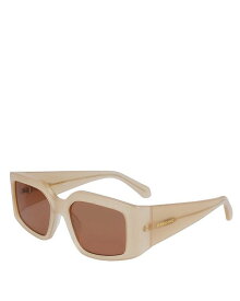 【送料無料】 フェラガモ レディース サングラス・アイウェア アクセサリー Classic Logo Geometric Sunglasses 54mm Tan/Brown Solid