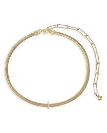 【送料無料】 エティカ レディース ネックレス・チョーカー・ペンダントトップ アクセサリー Initial Herringbone Chain Necklace in 18K Gold Plated 12 I