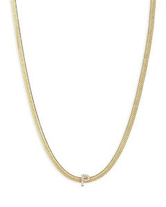 GeBJ fB[X ANZT[ lbNXE`[J[Ey_ggbv [X Ettika Initial Herringbone Chain Necklace in 18K Gold Plated 12" P S[h