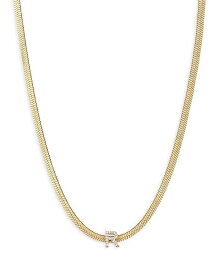 【送料無料】 エティカ レディース ネックレス・チョーカー・ペンダントトップ アクセサリー Initial Herringbone Chain Necklace in 18K Gold Plated 12 R