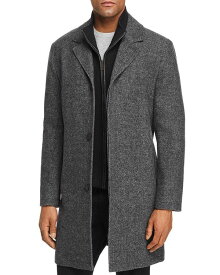 【送料無料】 コールハーン メンズ コート アウター Sweater Bib Wool Blend Twill Coat Melange Graphite