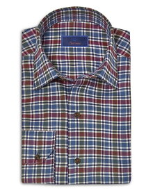 【送料無料】 デイビッドドナヒュー メンズ シャツ トップス Regular Fit Spread Collar Printed Casual Shirt Blue/Berry