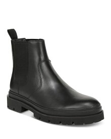 【送料無料】 ヴィンス メンズ ブーツ・レインブーツ シューズ Men's Reggio Pull On Lug Sole Chelsea Boots Black Leather