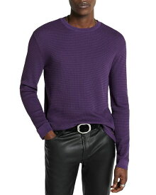 【送料無料】 ジョンバルベイトス メンズ Tシャツ トップス Dante Regular Fit Waffle Knit Long Sleeve Tee Regal Purple