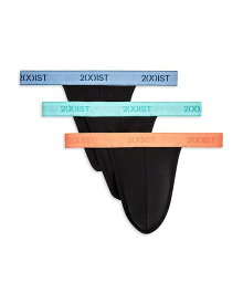 【送料無料】 ツーイグジスト メンズ ブリーフパンツ アンダーウェア Cotton Thong Pack of 3 BLACK ARUBA BLUE/BLACK BLUE BELL/BLACK PEACH PIE