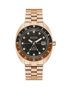 uo fB[X ANZT[ rv Bulova Oceanographer GMT Watch 41mm Black/Rose Gold ubN