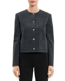 【送料無料】 セオリー レディース ジャケット・ブルゾン アウター Cropped Tweed Jacket Charcoal Multi