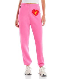 【送料無料】 アヴィエイターネイション レディース カジュアルパンツ スウェットパンツ ボトムス Bolt Heart Graphic Sweatpants neon pink