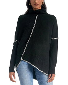 【送料無料】 エラン レディース ニット・セーター アウター Asymmetric Turtleneck Sweater Black