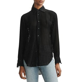 【送料無料】 ラグアンドボーン レディース シャツ トップス Lila Burnout Stripe Shirt Black