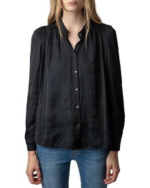 【送料無料】 ザディグ エ ヴォルテール レディース シャツ ブラウス トップス Tchin Satin Blouse Noir