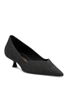 【送料無料】 スチュアート ワイツマン レディース パンプス シューズ Women's Eva Kitten Heel Pumps Black Cotton