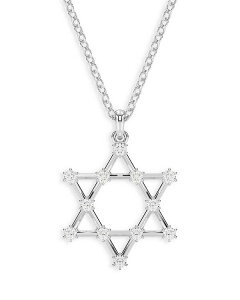XtXL[ fB[X ANZT[ lbNXE`[J[Ey_ggbv [X Swarovski Insigne Crystal Star of David Pendant Necklace 15.75-18.5" Silver Vo[