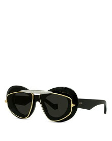 【送料無料】 ロエベ レディース サングラス・アイウェア アクセサリー Double Frame Geometric Sunglasses 47mm Black/Gray Solid