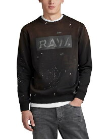 【送料無料】 ジースター メンズ パーカー・スウェット アウター Dot Box Logo Paint Splatter Sweatshirt Black Pain